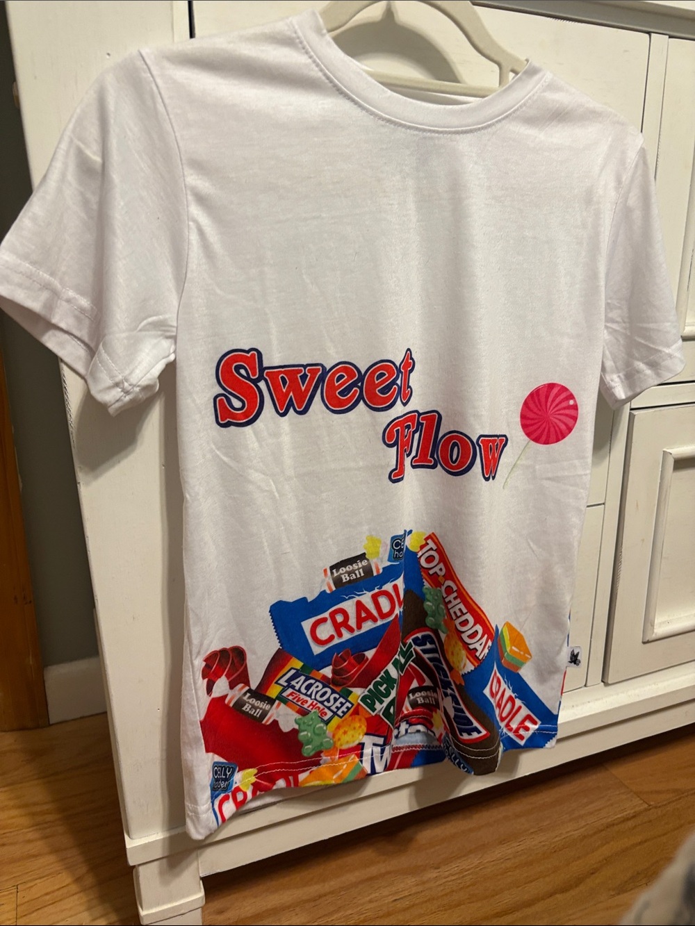 Kids White 'Sweet Flow' Graphic Tee with Candy Print